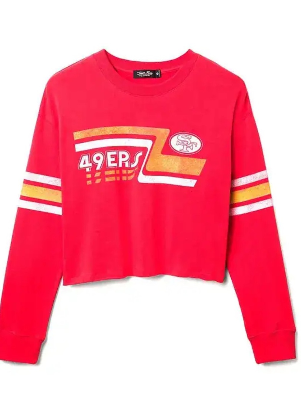 JUNK FOOD CLOTHING NFL San Francisco 49er Retro Crop Sweatshirt size Large